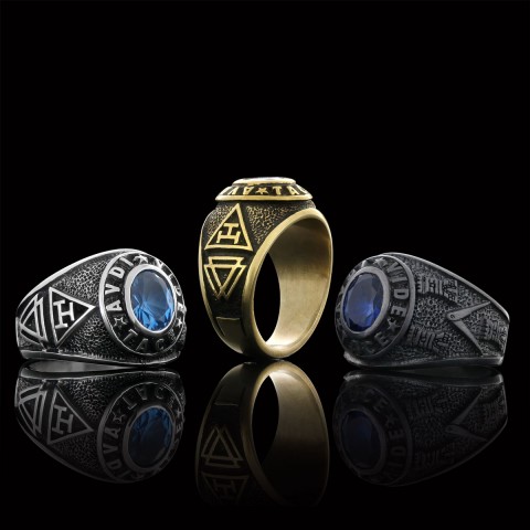 Round Stone Masonic Ring, A Symbol of Strength, Craftsmanship, and Timeless Elegance Mason Ring