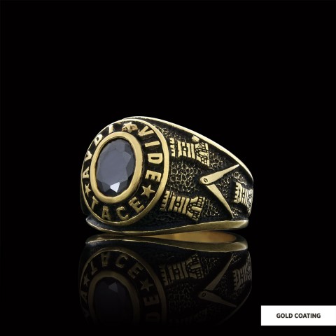 Round Stone Masonic Ring, A Symbol of Strength, Craftsmanship, and Timeless Elegance Mason Ring