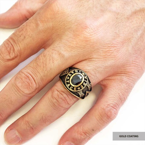 Round Stone Masonic Ring, A Symbol of Strength, Craftsmanship, and Timeless Elegance Mason Ring