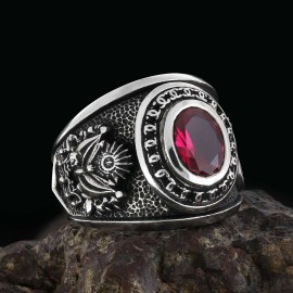 Round Stoned Turkish Ottoman Ring with Tughra