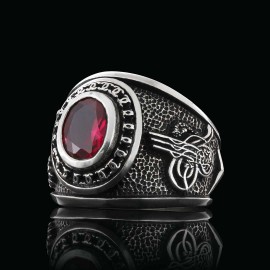 Round Stoned Turkish Ottoman Ring with Tughra