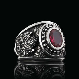 Round Stoned Turkish Ottoman Ring with Tughra