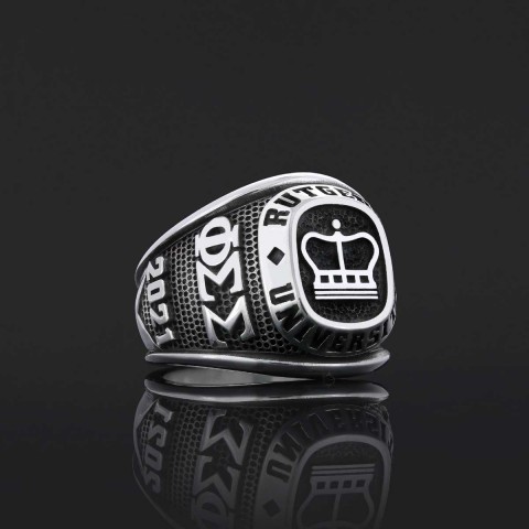 Rutgers University Ring, Handmade University Graduation Ring, Class Ring, High School Ring Rutgers University Ring, Handmade University Graduation Ring, Class Ring, High School Ring