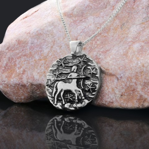 Sagittarius Horoscope Pendant, Zodiac Sign Jewelry, Astrological Necklace