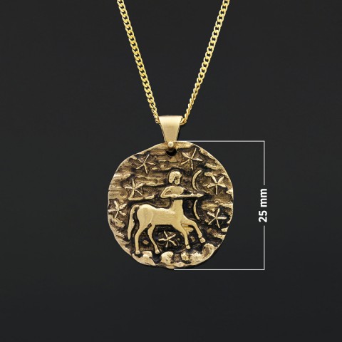 Sagittarius Horoscope Pendant, Zodiac Sign Jewelry, Astrological Necklace