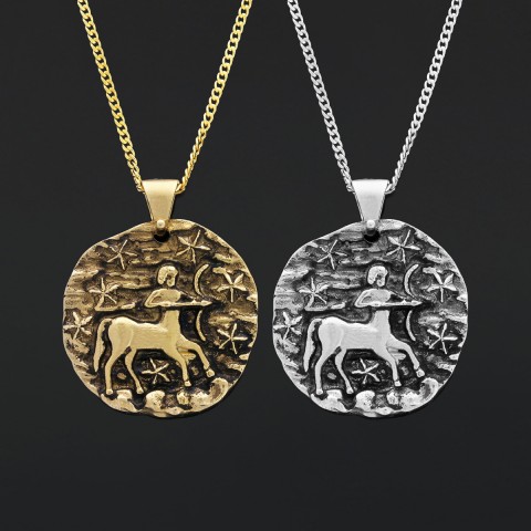 Sagittarius Horoscope Pendant, Zodiac Sign Jewelry, Astrological Necklace