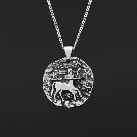 Sagittarius Horoscope Pendant, Zodiac Sign Jewelry, Astrological Necklace