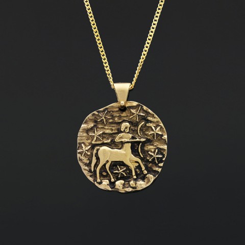 Sagittarius Horoscope Pendant, Zodiac Sign Jewelry, Astrological Necklace