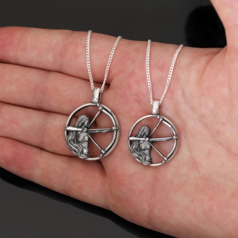 Sagittarius Pendant, Sterling Silver Sagittarius Necklace, Handmade Sagittarius Jewelry, Horoscope Sagittarius Necklace