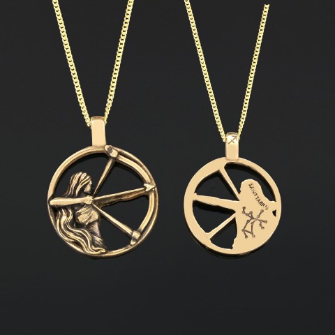 Sagittarius Pendant, Sterling Silver Sagittarius Necklace, Handmade Sagittarius Jewelry, Horoscope Sagittarius Necklace