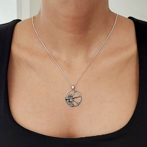 Sagittarius Pendant, Sterling Silver Sagittarius Necklace, Handmade Sagittarius Jewelry, Horoscope Sagittarius Necklace