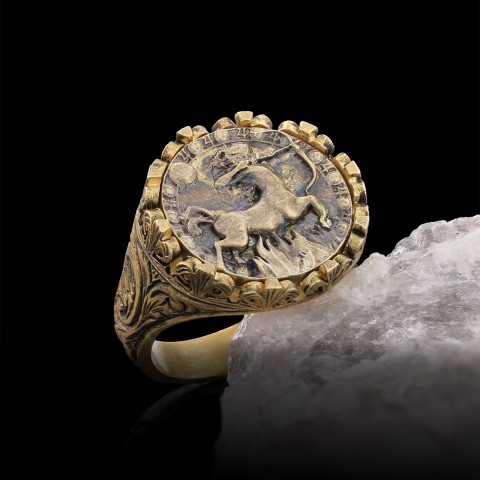 Sagittarius Sign Ring, 925 Sterling Silver Sagittarius Sign Ring