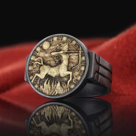 Sagittarius Zodiac Round Ring