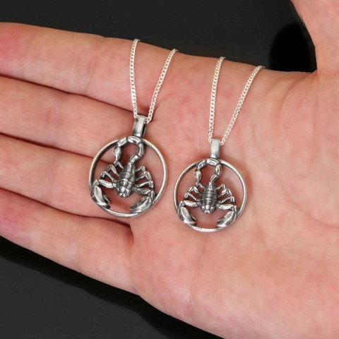 Scorpio Pendant, Sterling Silver Scorpio Necklace, Scorpio Jewelry, Horoscope Scorpio Necklace