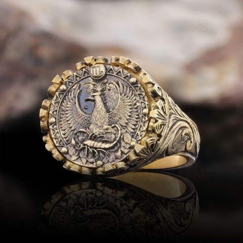 Scorpio Sign Ring, 925 Sterling Silver Scorpio Sign Ring