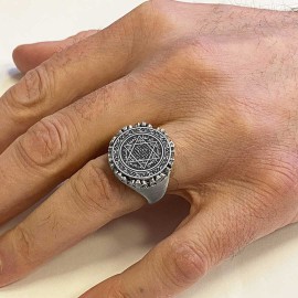 Seal Of Solomon Ring 925 Sterling Silver