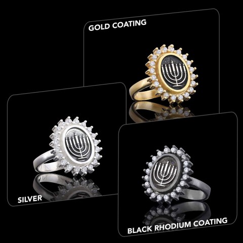 Shabbat Menorah Ring, Elegant Jewish Faith Jewelry, Symbol of Shabbat and Jewish Heritage Ring, Menorah Ring