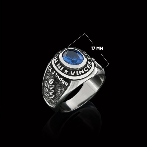 Side Embossed Acacia Masonic Ring, Master Mason Ring, Elegant Masonic Ring