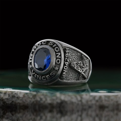 Side Embossed Acacia Masonic Ring, Master Mason Ring, Elegant Masonic Ring