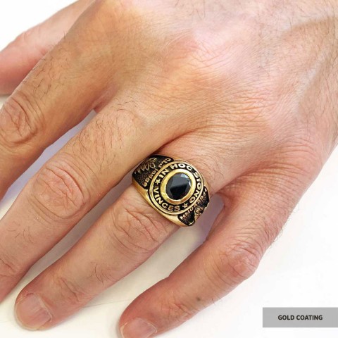Side Embossed Acacia Masonic Ring, Master Mason Ring, Elegant Masonic Ring