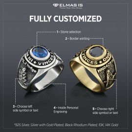 Side Embossed Acacia Masonic Ring, Master Mason Ring, Elegant Masonic Ring