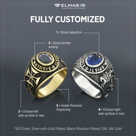 Sigillvm Militvm Xpisti Masonic Ring, Mason Jewelry, Custom Mason Ring