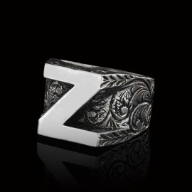 Silver Alphabet Z Ring