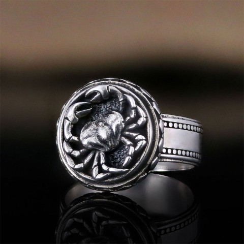 Silver Cancer Sign Ring Silver Cancer Sign Ring