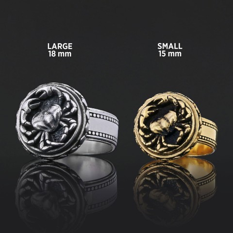 Silver Cancer Sign Ring Silver Cancer Sign Ring