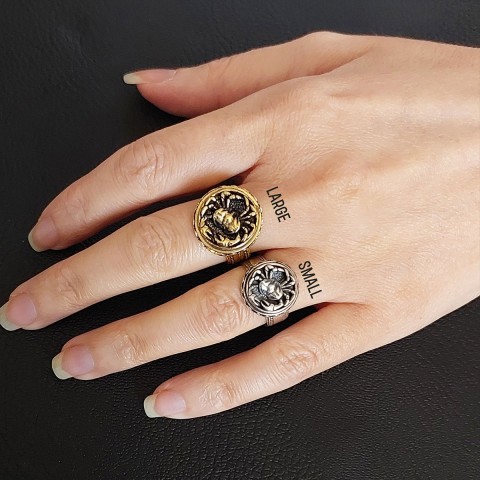 Silver Cancer Sign Ring