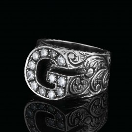 925 Sterling Silver Celtic Letter G Ring