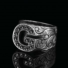 925 Sterling Silver Celtic Letter G Ring