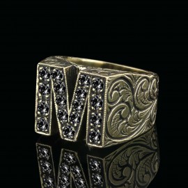 Special Design Sterling Silver Celtic Letter M Ring