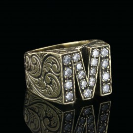 Special Design Sterling Silver Celtic Letter M Ring