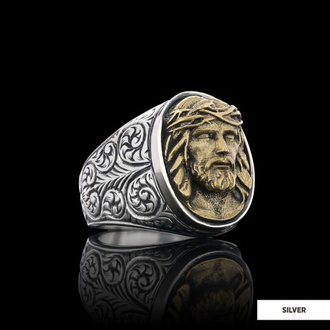 Silver Christian Jesus Ring