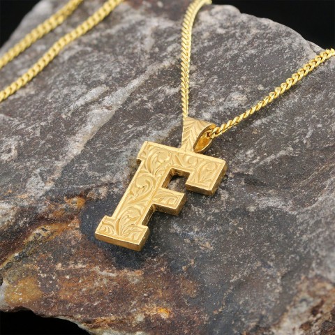 Silver Handmade Special Design Letter Monogram F Necklace