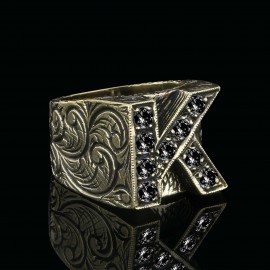 Unique Design 925 Sterling Silver Celtic Letter K Ring