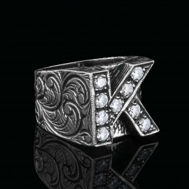 Unique Design 925 Sterling Silver Celtic Letter K Ring