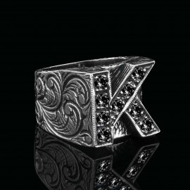 Unique Design 925 Sterling Silver Celtic Letter K Ring
