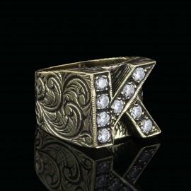 Unique Design 925 Sterling Silver Celtic Letter K Ring