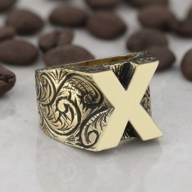 Handmade Silver Celtic Letter X Ring