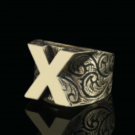 Handmade Silver Celtic Letter X Ring