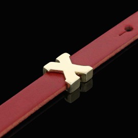 Silver Letter X Thick Alphabet Bracelet