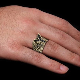 Silver Letter Y Alphabet Ring