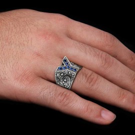 Silver Letter Y Alphabet Ring