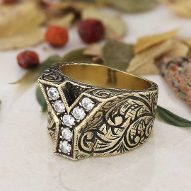 Silver Letter Y Alphabet Ring