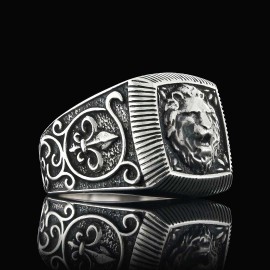 Silver Lion Ring