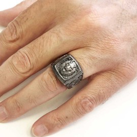 Silver Lion Ring