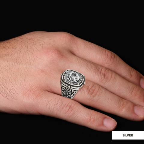 Silver Masonic Ring, Freemasonic Ring, Master Mason Ring, Elegant Masonic Ring