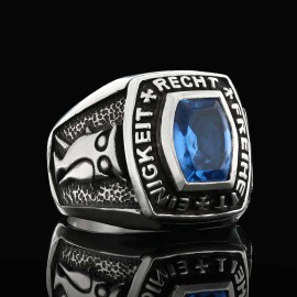Silver Stony Einigkeit Recht Freiheit Germany Ring